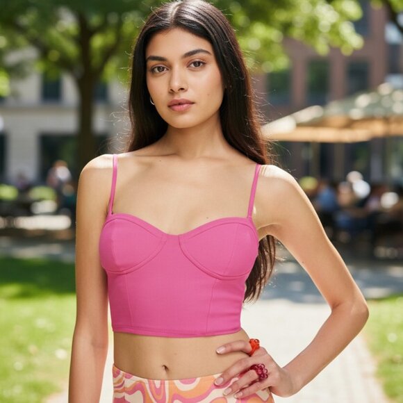 Aritzia Sunday Best Bonnie Bustier Camisole in Soft Fuchsia - Picture 1 of 5